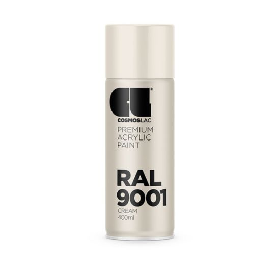 Cosmos Lac Σπρέι Βαφής Premium Acrylic Cream Γυαλιστερό RAL 9001 No.425 400ml