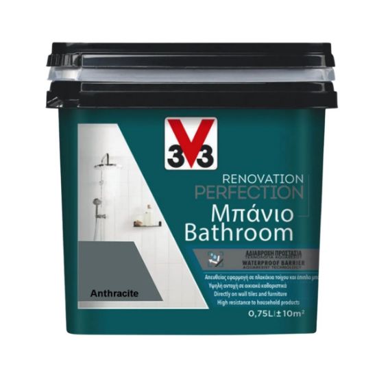 V33 Χρώμα Νερού Ανακαίνισης Renovation Perfection Bathroom 0,75L - Anthracite Satin