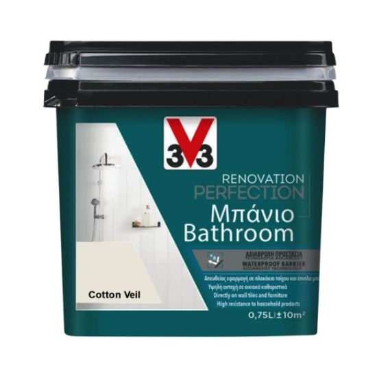 V33 Χρώμα Νερού Ανακαίνισης Renovation Perfection Bathroom 0,75L - Cotton Veil Satin