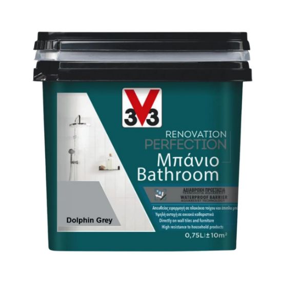 V33 Χρώμα Νερού Ανακαίνισης Renovation Perfection Bathroom 0,75L - Dolpin Grey Satin