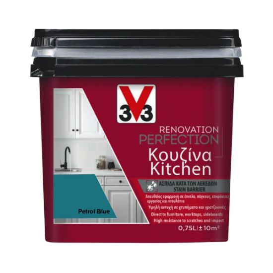 V33 Χρώμα Νερού Ανακαίνισης Renovation Perfection Kitchen 0.75ml - Petrol Blue Satin