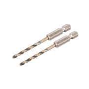 DeWalt Τρυπάνια Μετάλλου HSS-G Black & Gold 3mm 1/4" Hex (2τεμ.) DT20602-QZ