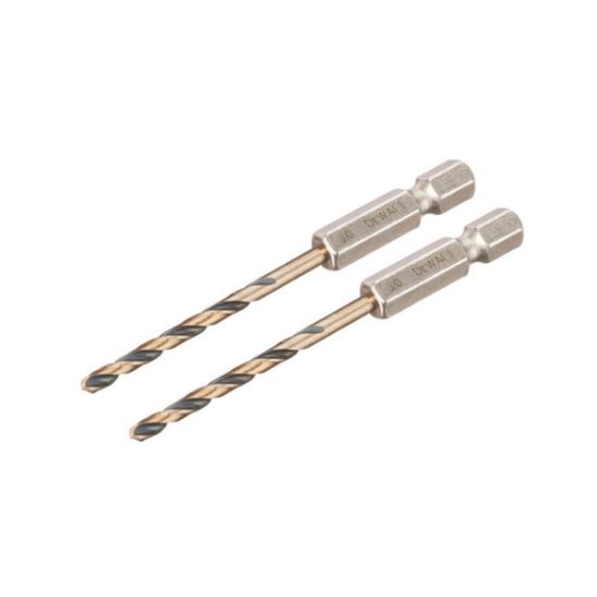 DeWalt Τρυπάνια Μετάλλου HSS-G Black & Gold 3mm 1/4" Hex (2τεμ.) DT20602-QZ