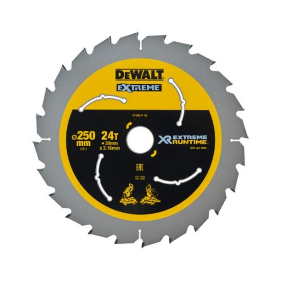 DEWALT Δίσκος Κοπής Ξύλου EXTREME XR 250mm 24 Δόντια DT99571-QZ