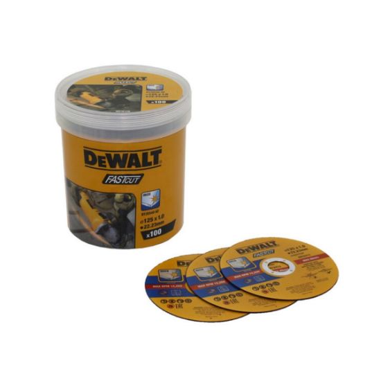 Εικόνα της Dewalt Δίσκοι Κοπής Inox / Μετάλλου Φ125 mm 1,0 mm 100τεμ. DT20540-QZ