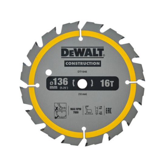 DEWALT Δίσκος κοπής για Ξύλο 136mm 16 Δόντια DT1946-QZ