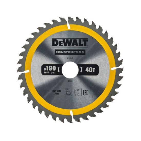 DEWALT Δίσκος Κοπής Ξύλου 190x30 mm 40 Δόντια DT1945-QZ