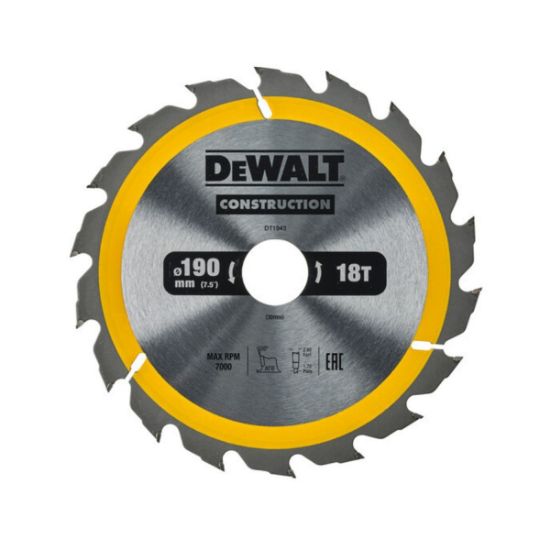 DEWALT Δίσκος Κοπής Ξύλου 190 x 30 mm 18 Δόντια DT1943-QZ
