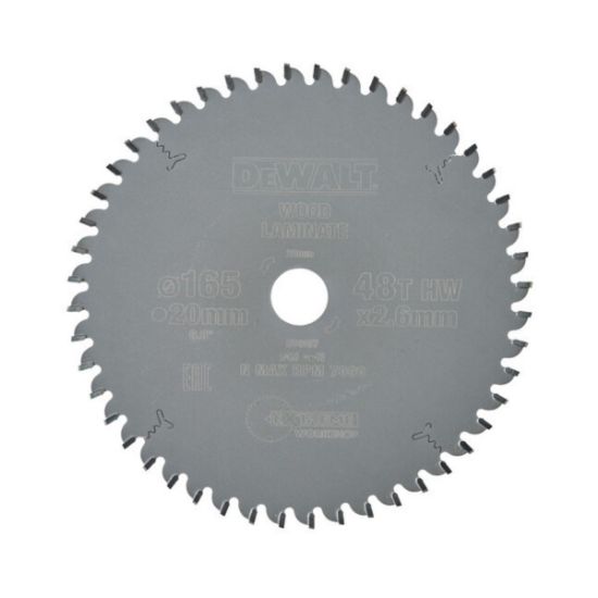 DEWALT Δίσκος Κοπής Ξύλου 165mm 48 Δόντια  DT4087-QZ