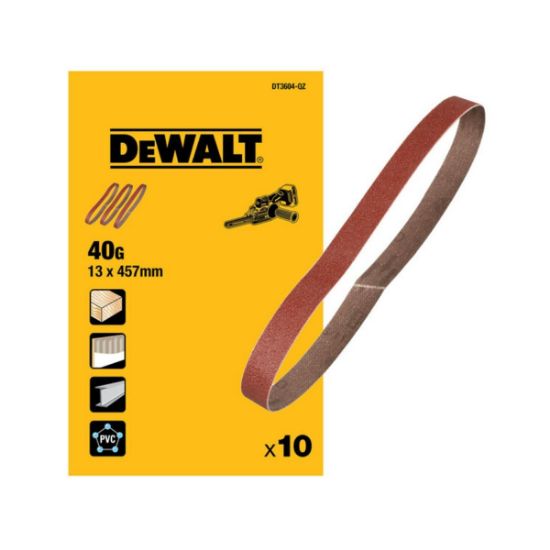 DeWalt Ταινίες Λείανσης 13x455mm K40 Σετ 10τεμ DT3604-QZ