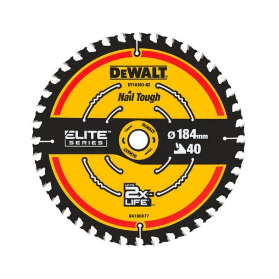 DEWALT Δίσκος κοπής για Ξύλο 184mm X 40 Δόντια (DT10303-QZ)