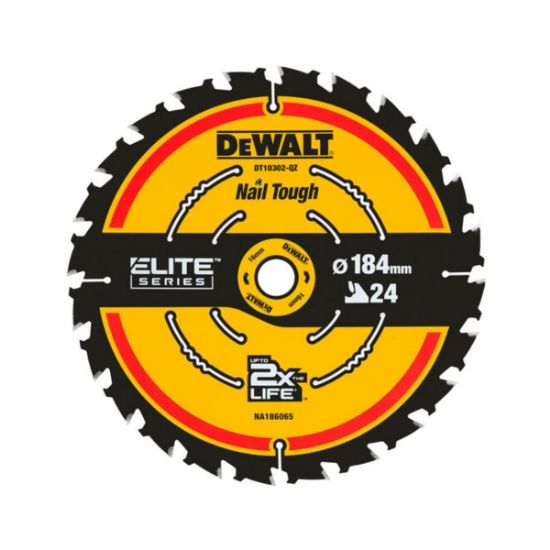 DEWALT Δίσκος κοπής για Ξύλο 184mm X 24 Δόντια (DT10302-QZ)
