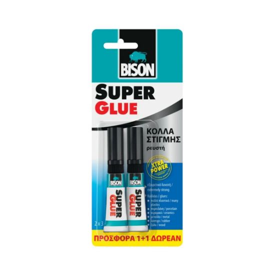 Bison Υγρή Κόλλα Στιγμής Super Glue Xtra Power 2τμχ 3ml©