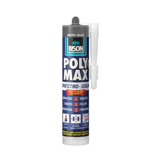 BISON POLYMAX ΣΦΡΑΓ.ΜΑΥΡΟ ΦΥΣΙΓ.280ML NL12©