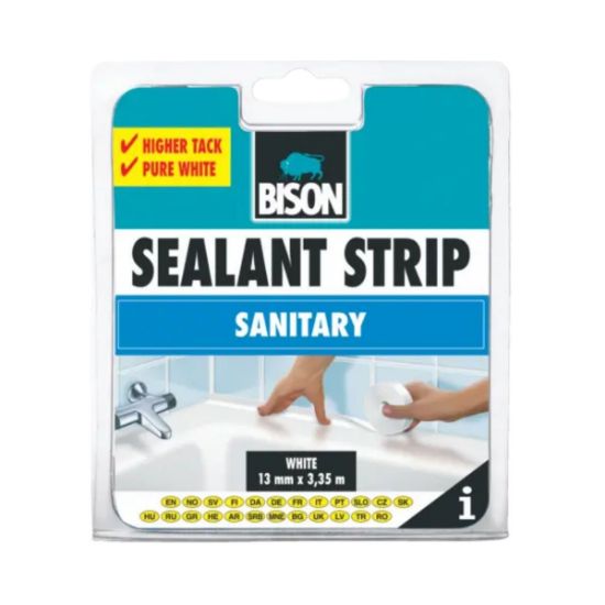 Bison Sealant Strip Sanitary Αυτοκόλλητη Ταινία Στεγανοποίησης Λευκή 3,35m x13 mm - 6302090