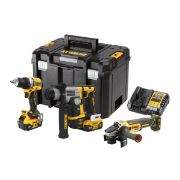 DeWalt DCK355P2T Σετ Εργαλείων 18 V – 3 τεμ. (Δραπανοκατσάβιδο, Πιστολέτο SDS+, Γωνιακός Τροχός)