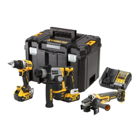 DeWalt DCK355P2T Σετ Εργαλείων 18 V – 3 τεμ. (Δραπανοκατσάβιδο, Πιστολέτο SDS+, Γωνιακός Τροχός)