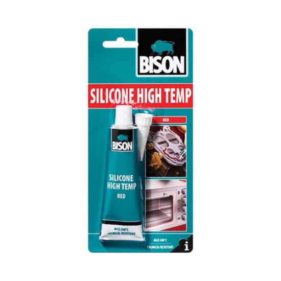 Bison High Temp Κόκκινη 60ml, Σιλικόνη Υψηλής Θερμοκρασίας - Φλατζόκολλα 300°C , 66528