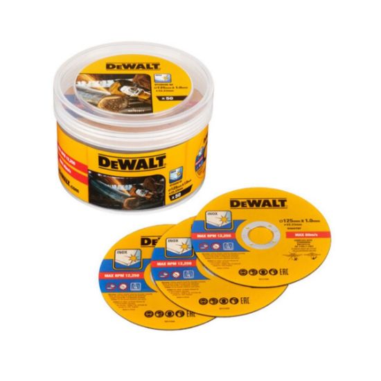Dewalt Δίσκοι Κοπής Inox / Μετάλλου Φ125 mm 1,0 mm 50τεμ. DT20598-QZ