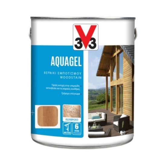V33 AQUAGEL ΒΕΡΝ.ΝΕΡ. MEDIUM oak 750ml(9117)ΔΡΥΣ ΣΚ©