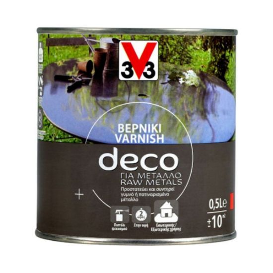 3V3 METAL VARNISH CLEAR SAT 0.5Lit©34777