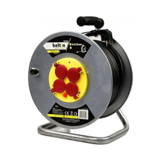 Keltin Μπαλαντέζα Καρούλι 4 Θέσεων 50m 3x2.5mm² Ασημί K00233