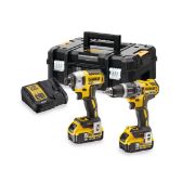 Dewalt Σετ Παλμικό Κατσαβίδι & Δραπανοκατσάβιδο Μπαταρίας 18V XR Li-Ion (2x5Ah) σε TSTAK - DCK266P2T-QW