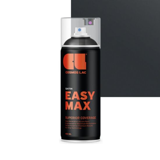 Cosmos Lac Σπρέι Βαφής Easy Max Black Grey Σατινέ Ral 7021 No.804 400ml