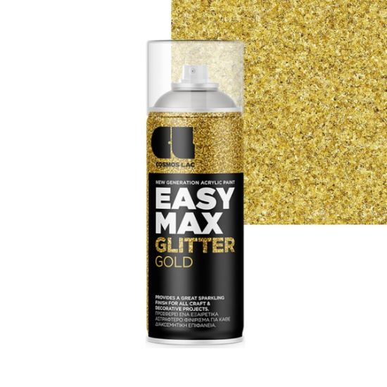 Cosmos Lac Σπρέι Βαφής Easy Max Glitter Gold Χρυσό No.911 400ml
