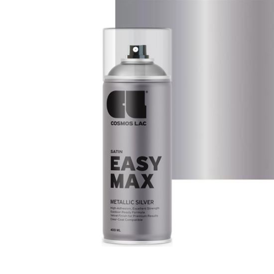Cosmos Lac Σπρέι Βαφής Easy Max Metallic Pewter Silver Σατινέ No.900 400ml