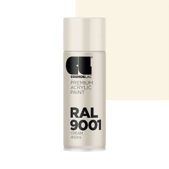 Cosmos Lac Σπρέι Βαφής Premium Acrylic Cream Γυαλιστερό RAL 9001 No.425 400ml