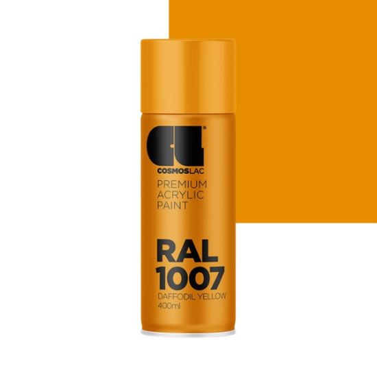 Cosmos Lac Σπρέι Βαφής Premium Acrylic Daffodil Yellow Γυαλιστερό RAL1007 Νο.321 400ml