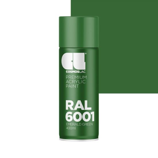 Cosmos Lac Σπρέι Βαφής Premium Acrylic Emerald Green Γυαλιστερό RAL 6001 No.462 400ml
