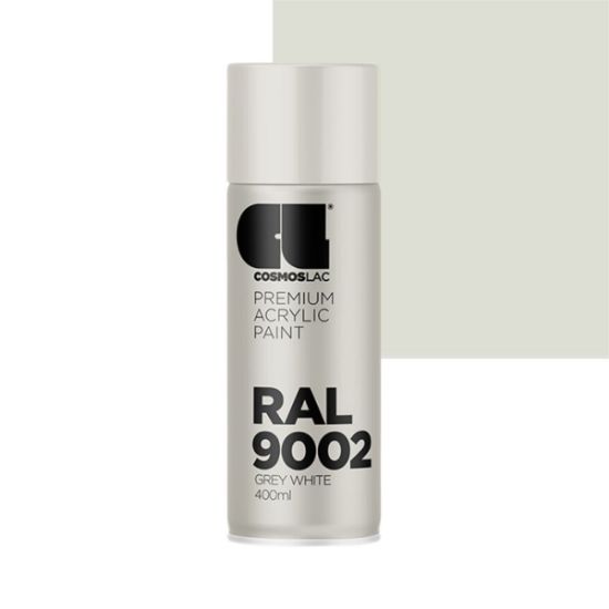 Cosmos Lac Σπρέι Βαφής Premium Acrylic Grey White Γυαλιστερό RAL 9002  Νο.412 400ml