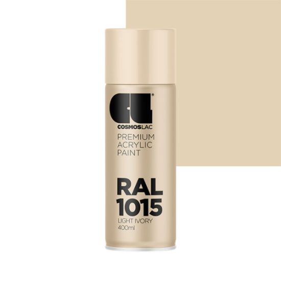 Cosmos Lac Σπρέι Βαφής Premium Acrylic Light Ivory Γυαλιστερό RAL 1015 Νο.347 400ml