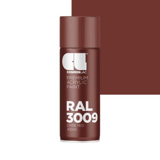Cosmos Lac Σπρέι Βαφής Premium Acrylic Oxide Red Γυαλιστερό RAL 3009 No.325 400ml