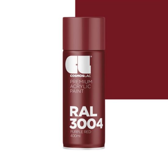 Cosmos Lac Σπρέι Βαφής Premium Acrylic Purple Red Γυαλιστερό Ral 3004 Νο.464 400ml