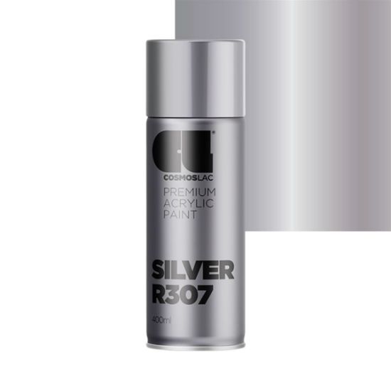 Cosmos Lac Σπρέι Βαφής Premium Acrylic Silver Γυαλιστερό R307 Νο.307 400ml