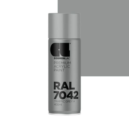 Cosmos Lac Σπρέι Βαφής Premium Acrylic Traffic GreyA Γυαλιστερό RAL 7042 Νο.306 400ml
