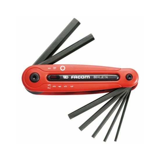 Facom Σετ 7 Αναδιπλούμενα Κλειδιά Allen 2,5-10mm – 86H.JE7A