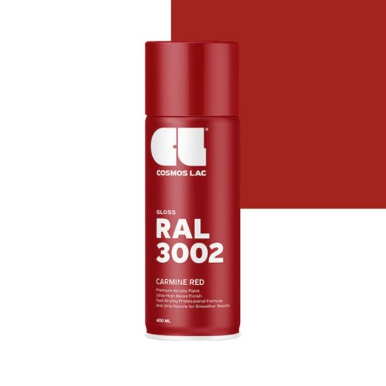 Cosmos Lac Σπρέι Βαφής Premium Acrylic Carmine Red Γυαλιστερό Ral 3002 Νο.422 400ml