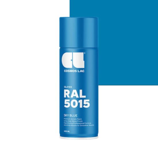 Cosmos Lac Σπρέι Βαφής Premium Acrylic Sky Blue Γυαλιστερό Ral 5015 Νο.424 400ml