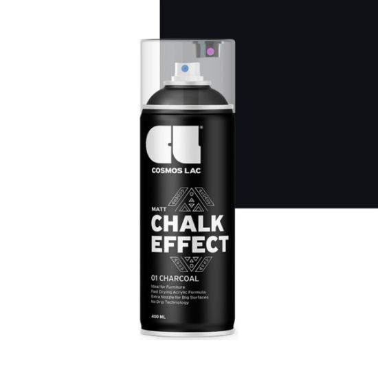 Cosmos Lac Chalk Effect Χρώμα Κιμωλίας Charcoal No.01 400ml