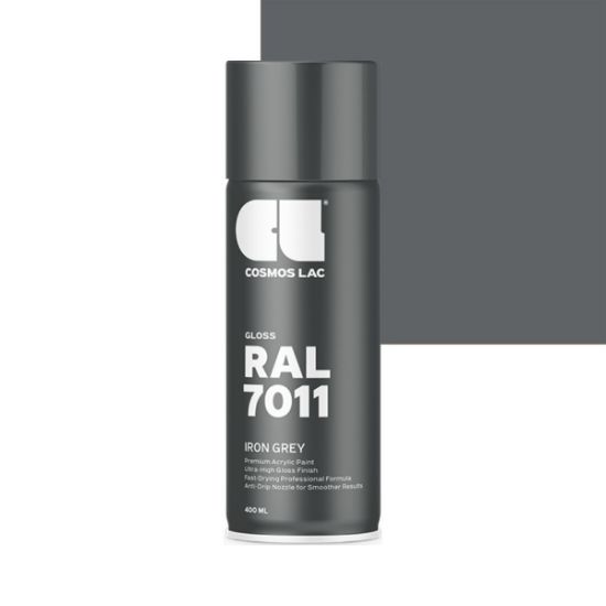 Cosmos Lac Σπρέι Βαφής Premium Acrylic Γυαλιστερό RAL 7011 Νο.305 400ml