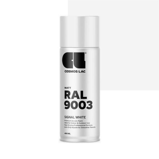 Cosmos Lac Σπρέι Βαφής Premium Signal White Matte RAL 9003 Νο.429 400ml